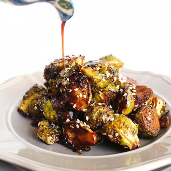 Maple Sesame Miso Brussels Sprouts - Recipe photo by LocalSavour