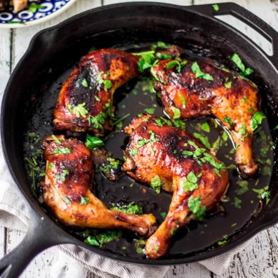 Beer & Honey Roasted Chicken Thighs - Recipe photo by Oliviascuisine