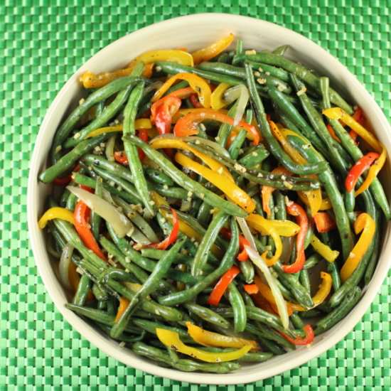 Roasted Green Beans and Peppers - Recipe photo by The Runaway Spoon