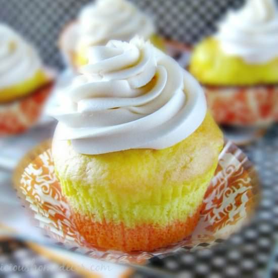 Candy Corn Cupcakes - Recipe photo by sewlicious