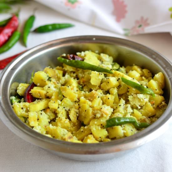 Raw Banana Stir fry - Recipe photo by Padhuskitchen