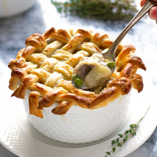 Chicken Pot Pie with Puff Pastry - Recipe photo by littlespicejar