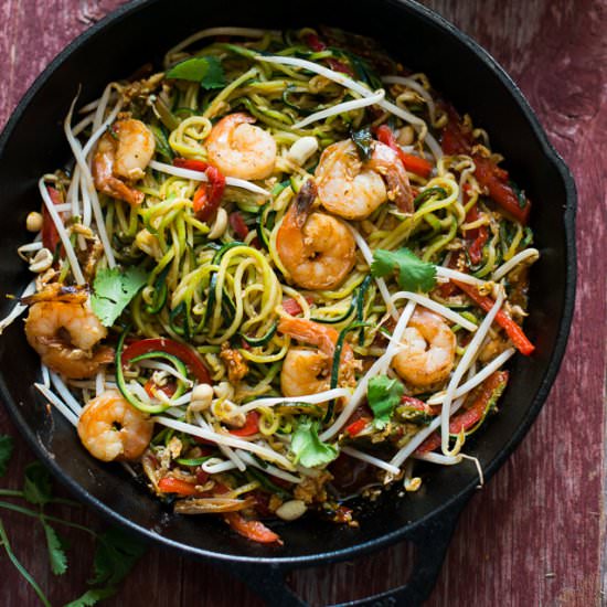 Pad Thai Zucchini Noodles "Zoodles" - Recipe photo by White On Rice Couple