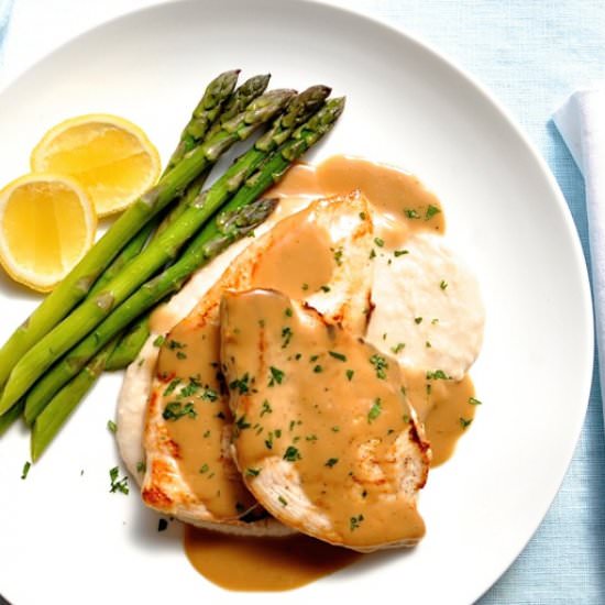 Chicken w/Marsala Sauce & BeanPuree - Recipe photo by RecipeTin Eats