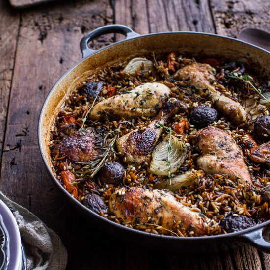 One-Pot Autumn Herb Roasted Chicken - Recipe photo by halfbakedharvest