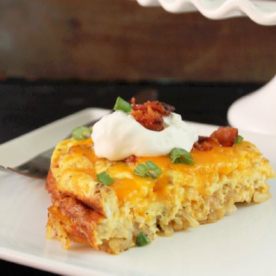 Cheesy Hash Brown Quiche - Recipe photo by Creole Contessa