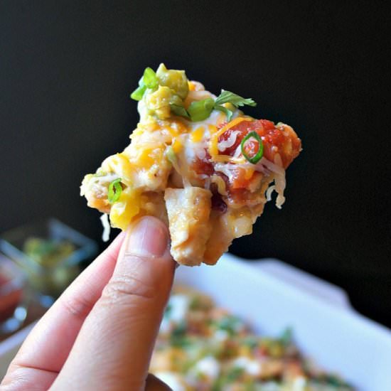 Spicy Pineapple Lime Chicken Nachos - Recipe photo by thienkim