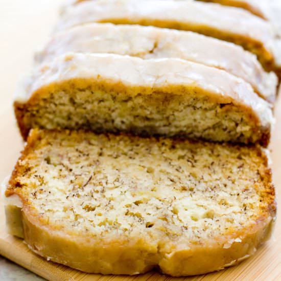 Maple Glazed Banana Bread - Recipe photo by a latte food