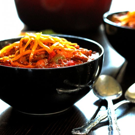 Beef and Pork Chili with 3 Beans - Recipe photo by Cooks With Cocktails