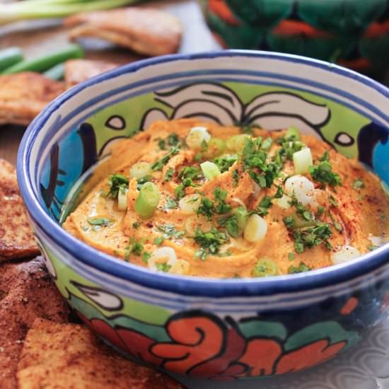 Chipotle Hummus w/Chili Pita Chips - Recipe photo by domesticateme