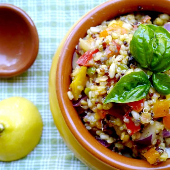 Colorful Quinoa and Lentil Salad - Recipe photo by NY Foodgasm