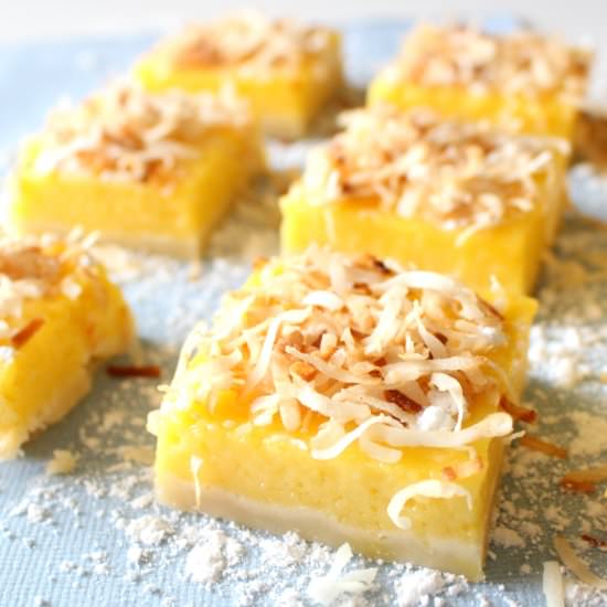 Mango Lemon Bars w/ Toasted Coconut - Recipe photo by chocolatewithgrace