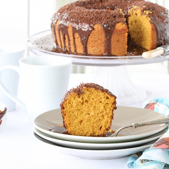 Carrot Cake with Chocolate Topping - Recipe photo by The Amazing Flavours of Brazil