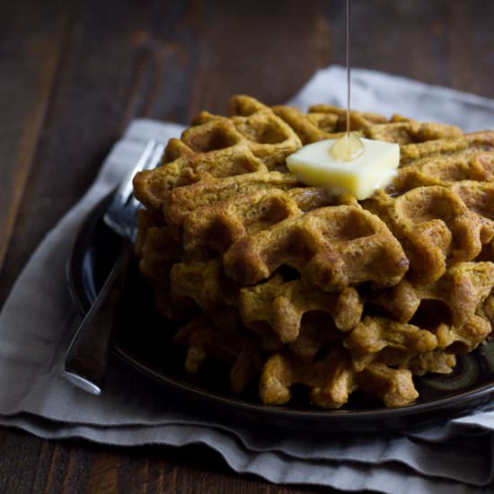 Vegan Pumpkin Waffles - Recipe photo by 40aprons