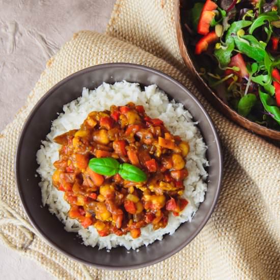 Cauliflower Rice with Pumpkin Sauce - Recipe photo by besmarteatsmart