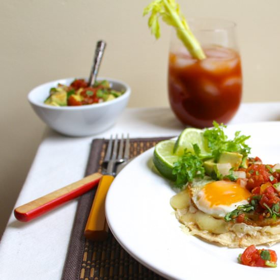 Breakfast Tostadas, Avocado Salsa - Recipe photo by the good eats co
