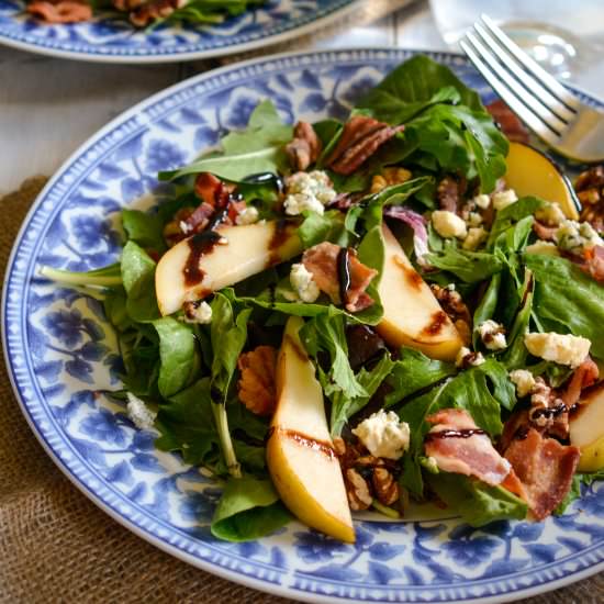 Toasted Walnut & Pear Salad - Recipe photo by peachesncreamblog