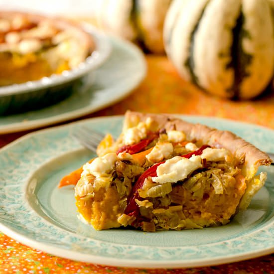 Savory Pumpkin Pie with Goat Cheese - Recipe photo by Inner Harmony Nutrition