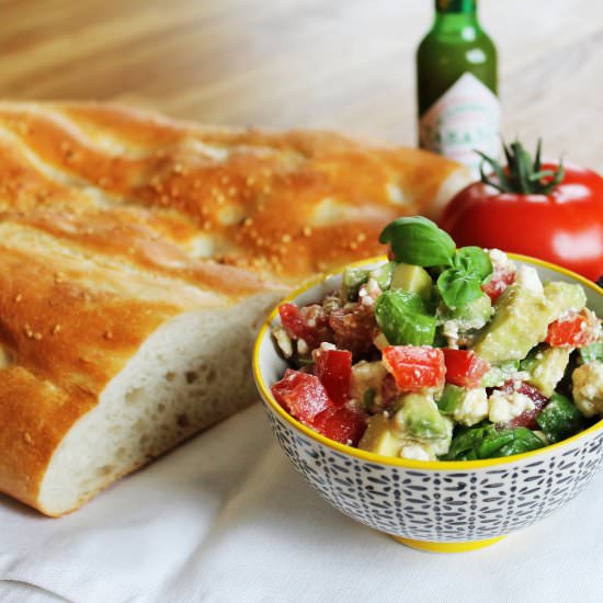 Avocado Salad with Feta Cheese - Recipe photo by gingerinthebasement