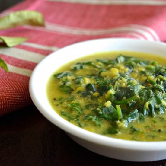 Spinach & Split Yellow Mung Kootu - Recipe photo by yesiamvegan