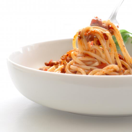Spaghetti Bolognese - Recipe photo by Tony Rose