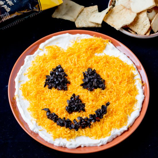 Jack O’ Lantern Olive Cheese Dip - Recipe photo by roxyskitchen