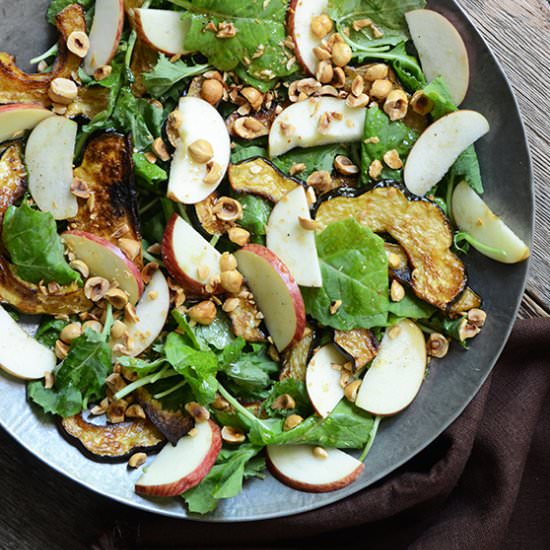 Harvest Kale Salad - Recipe photo by AnEdibleMosaic