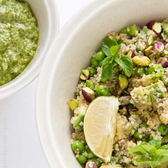 Totally Green Salad with Quinoa - Recipe photo by thehealthycook