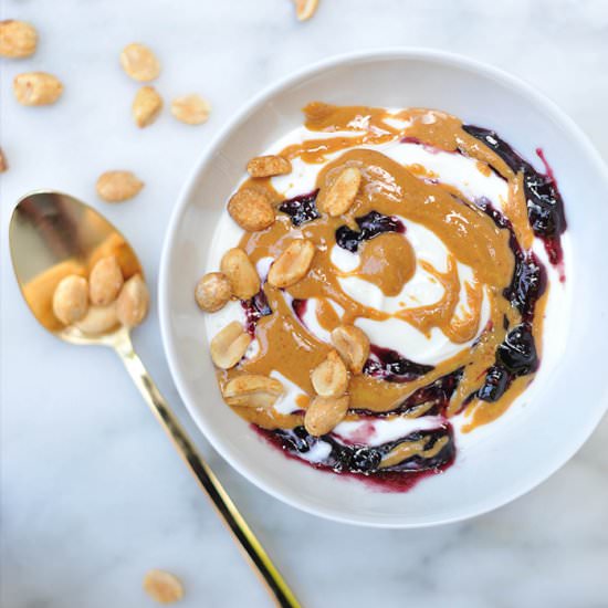 Peanut Butter & Jelly Greek Yogurt - Recipe photo by erinschubert