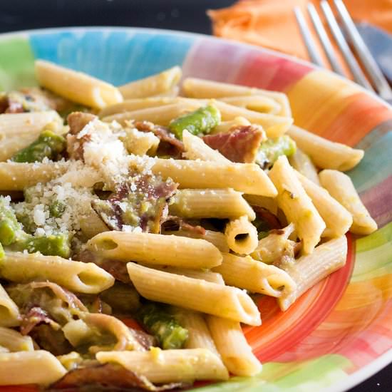 Pasta with Asparagus and Speck - Recipe photo by Katrinshine