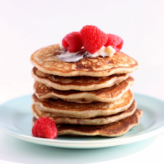 Mini Raspberry Chip Pancakes - Recipe photo by midweekminimalist