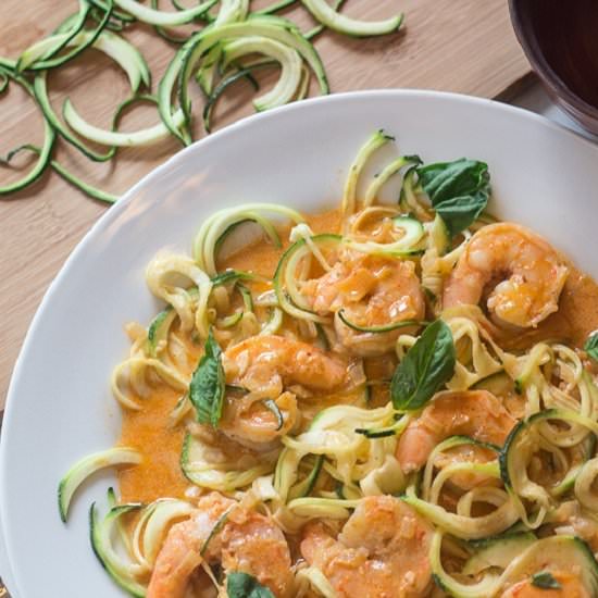 Curried Shrimp with Zucchini Noodles - Recipe photo by Gday Souffle