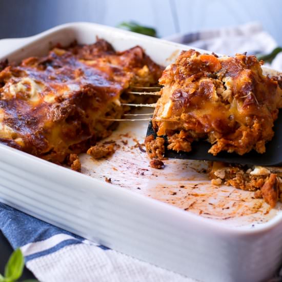 Chicken Pumpkin and Ricotta Lasagna - Recipe photo by Cafe Delites