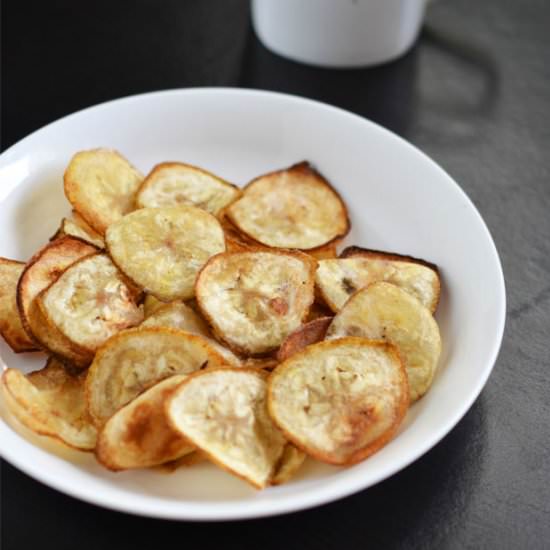 raw banana (plantain) chips - Recipe photo by Indian Khana
