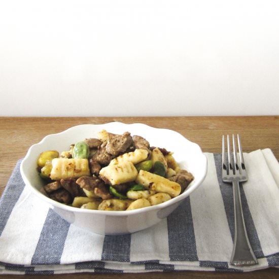 Crispy Gnocchi with Pork Tenderloin - Recipe photo by baconeggcheesecake