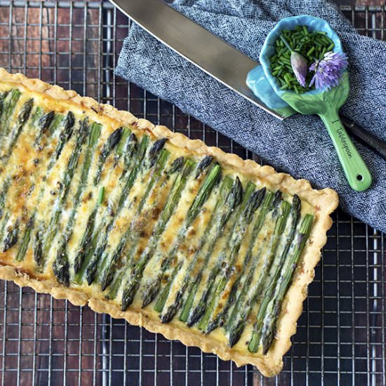 Asparagus and Pesto Tart - Recipe photo by Belly Rumbles