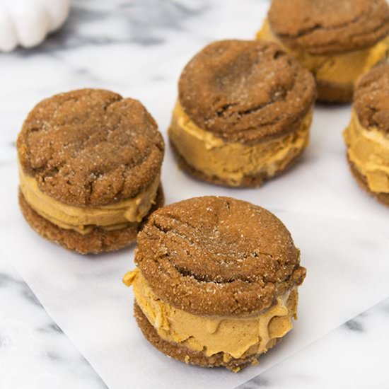 Pumpkin Ice Cream Sandwiches - Recipe photo by sarahhearts