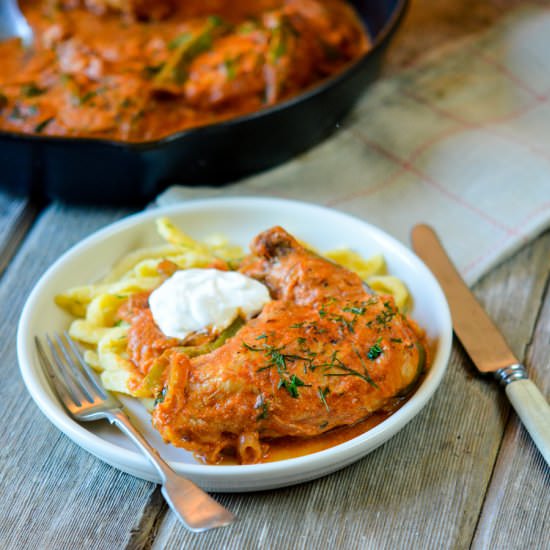 Chicken Paprikash - Recipe photo by ManyKitchens.com