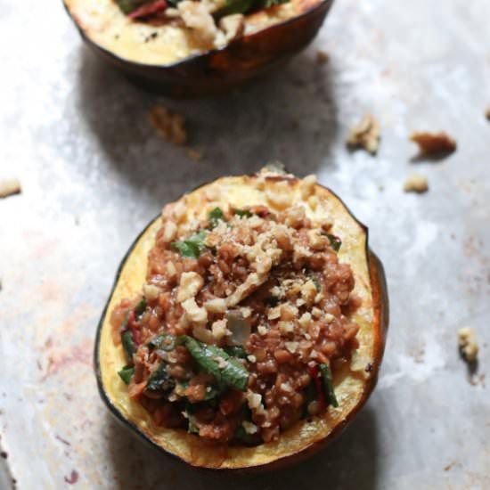 Red Lentil Stuffed Acorn Squash - Recipe photo by TimVidraEats