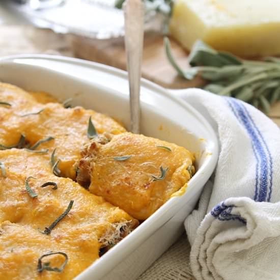 Butternut Squash Lasagna Roll Ups - Recipe photo by Running to the Kitchen