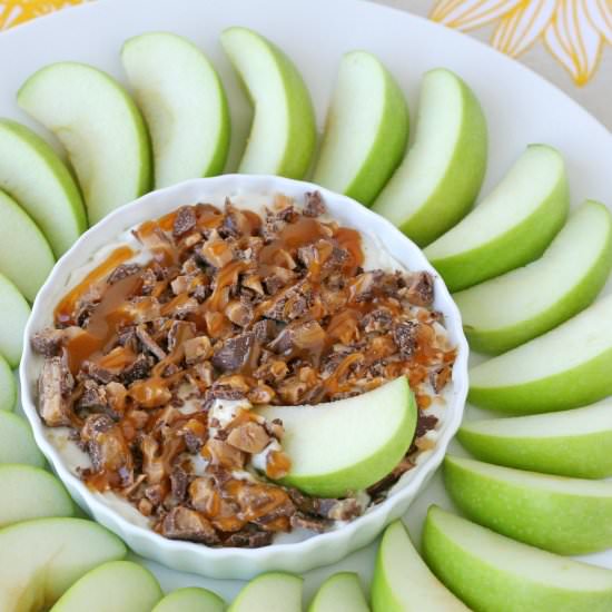 Caramel Cream Cheese Apple Dip - Recipe photo by Glorious Treats