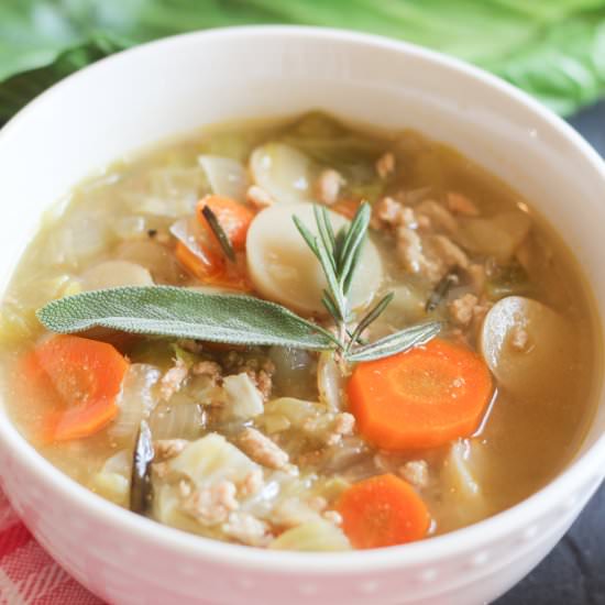 Cabbage & Turkey Crock Pot Soup - Recipe photo by lovehappyhour