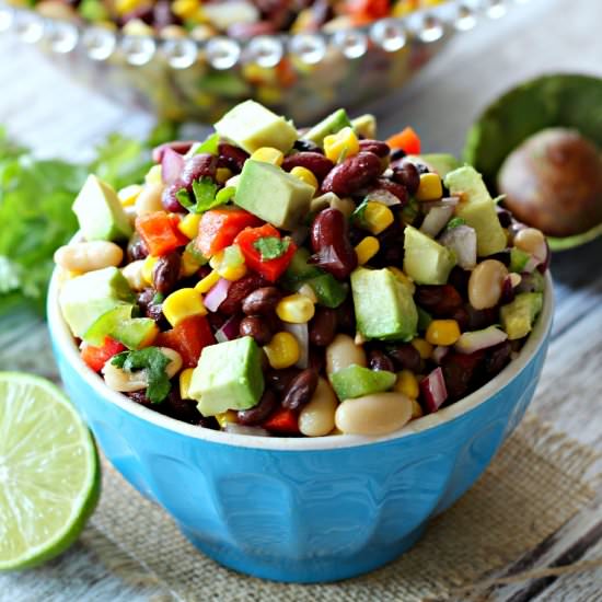 Mexican Three Bean Salad - Recipe photo by thebelleofthekitchen