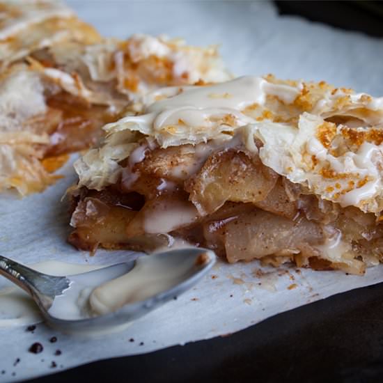 Apple Pear Strudel with Maple Glaze - Recipe photo by heartsinmyoven