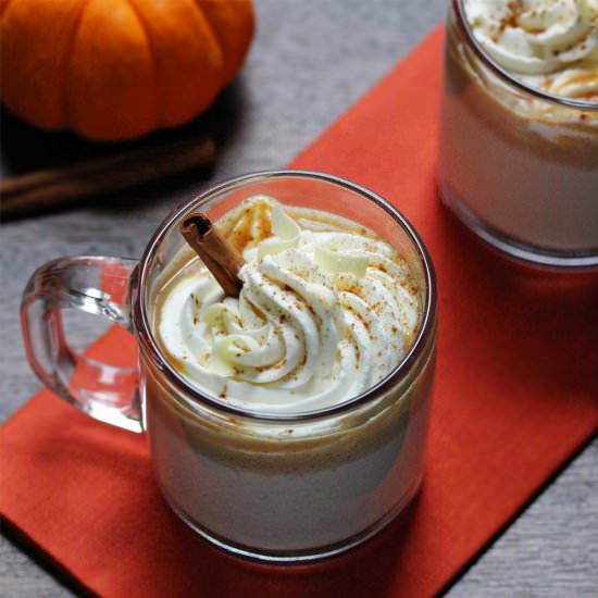 Pumpkin Spice Hot White Chocolate - Recipe photo by ashleymarieskitchen