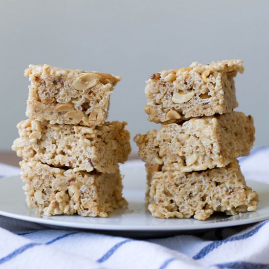 White Chocolate Rice Krispies Bars - Recipe photo by Butteredup