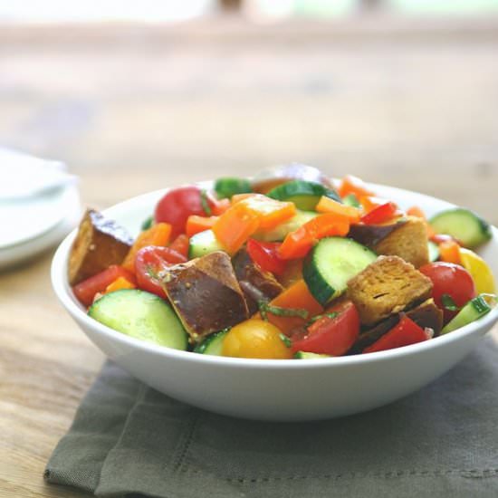 Pretzel Panzanella Salad - Recipe photo by BourbonAndHoney