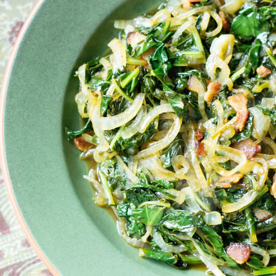 Braised Mixed Baby Greens - Recipe photo by debbiebwolfe