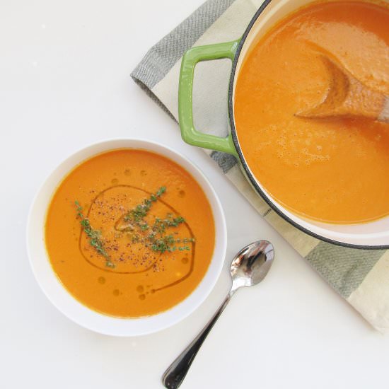Creamy Tomato Coconut Soup - Recipe photo by WholeLivingLauren