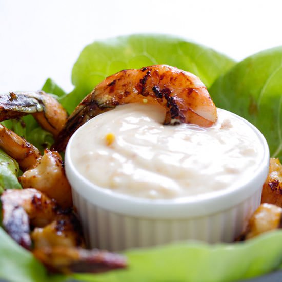 Mango Chipotle Shrimp w/ Yogurt Dip - Recipe photo by foodfashionandfun